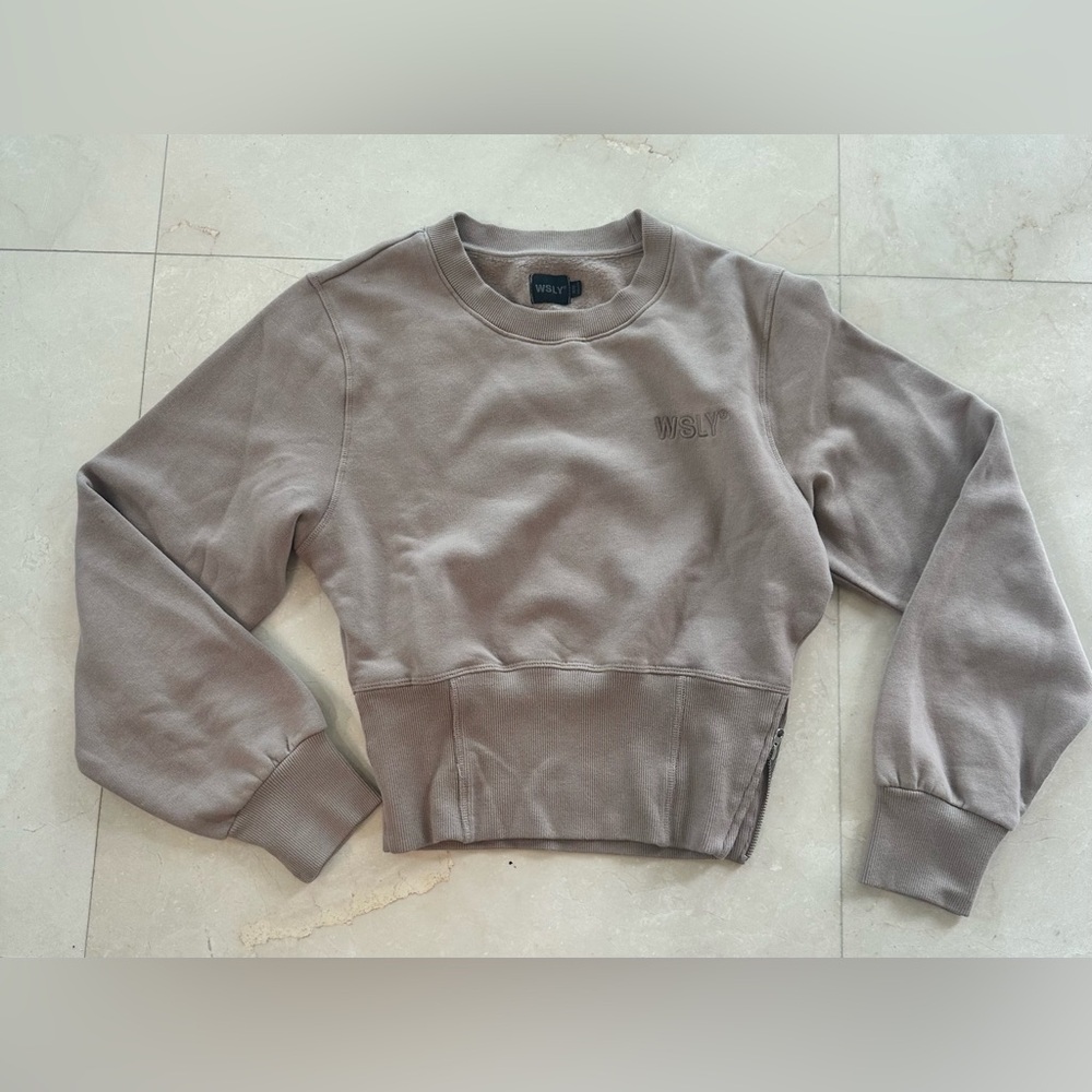 WSLY high-end athletic and leisure wear crop pullover sweater sweatshirt